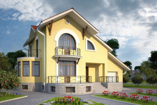 Extérieur de la maison en blocs de béton mousse