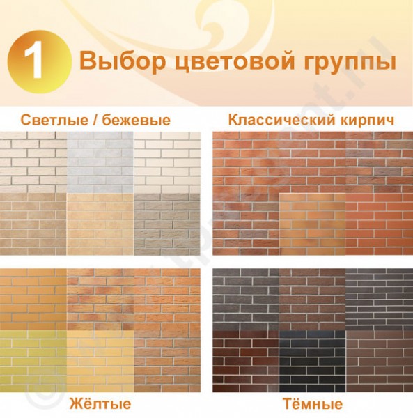 La variété de couleurs des panneaux de clinker La variété de couleurs des panneaux de clinker