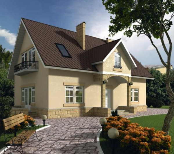 Enduit décoratif combiné avec de la pierre