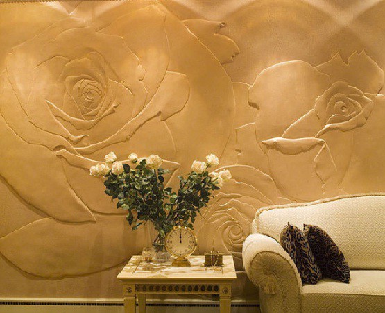 Le relief créé sur le mur par l'artiste Le relief créé sur le mur par l'artiste