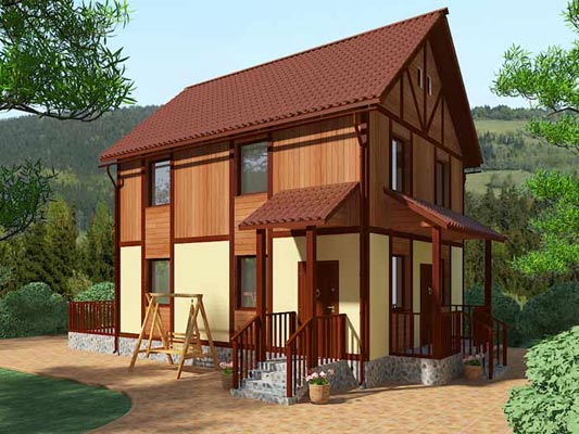 La façade d'origine du bouclier maison finlandaise La façade d'origine du bouclier maison finlandaise