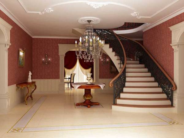 Décor de la chambre avec murs et plafond en plâtre Décor de la chambre avec murs et plafond en plâtre