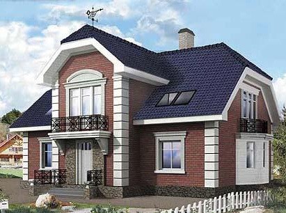 Maison avec baie vitrée.