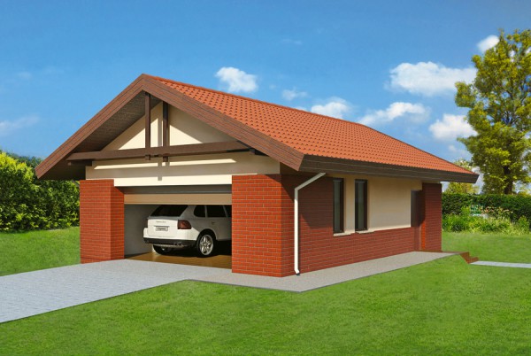 Garage en brique de revêtement