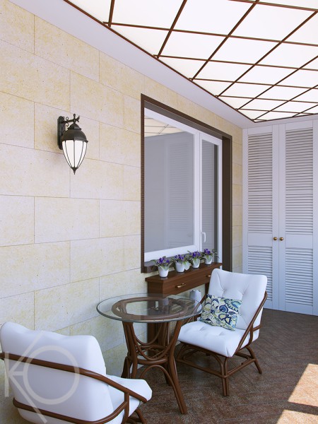 Dalles de pierre dans la conception de la loggia Dalles de pierre dans la conception de la loggia