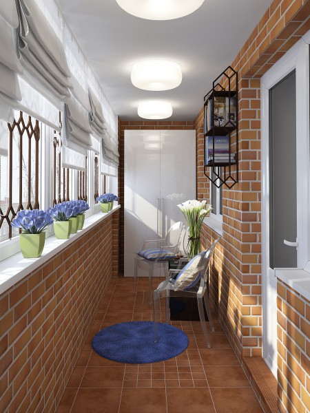 La solution parfaite est de garnir le balcon avec des carreaux de brique La solution parfaite est de garnir le balcon avec des carreaux de brique