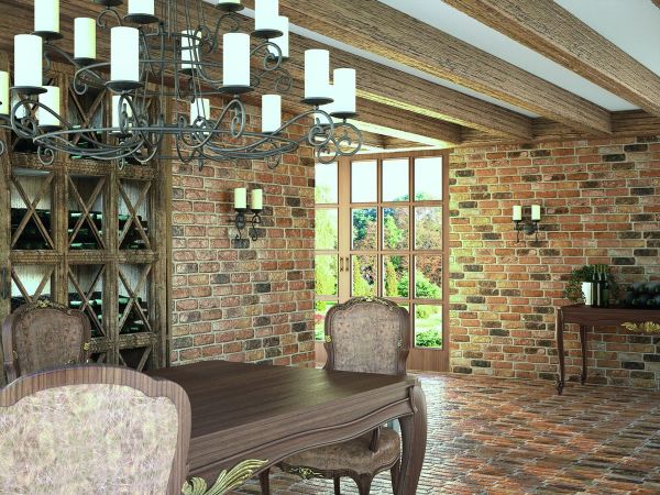 Conception d'une maison de campagne avec revêtement en clinker Conception d'une maison de campagne avec revêtement en clinker