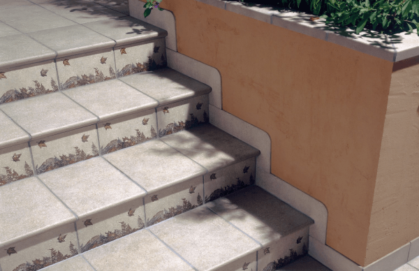 Marches en clinker avec décor Marches en clinker avec décor