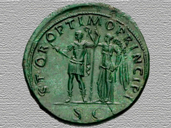 Oxyde de cuivre sur une vieille pièce