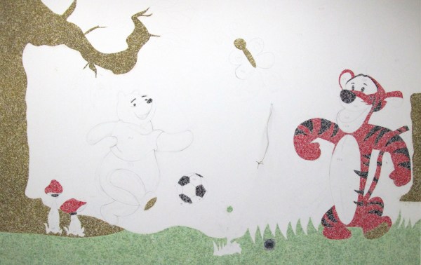 Dessin de contour pour papier peint liquide.