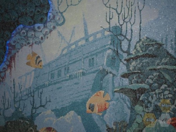 Composition complexe et dessin avec papier peint liquide