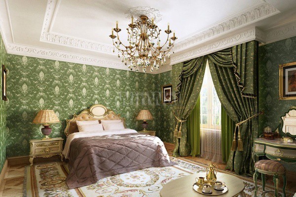 Chambre verte et beige Chambre verte et beige