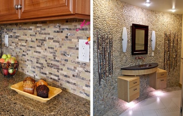 Décoration en mosaïque du mur dans le couloir Décoration en mosaïque du mur dans le couloir