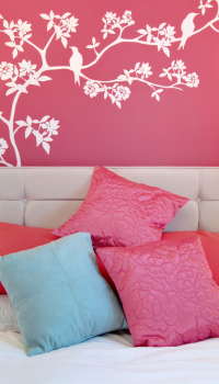 Chambre rose joyeuse
