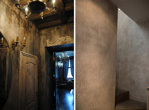 L'effet des murs vieillis dans le couloir L'effet des murs vieillis dans le couloir